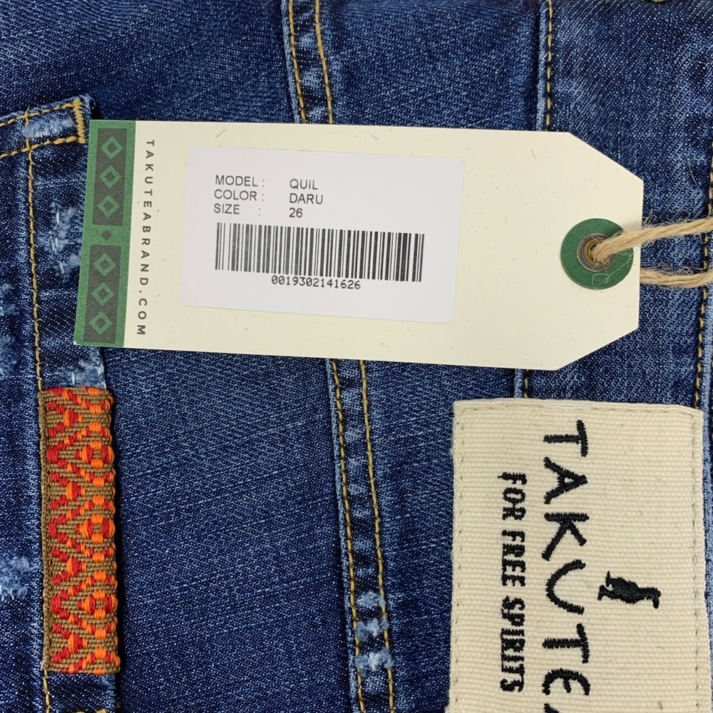 New Women Blue Takutea Quil Daru Jeans 27x21 - Picture 8 of 8